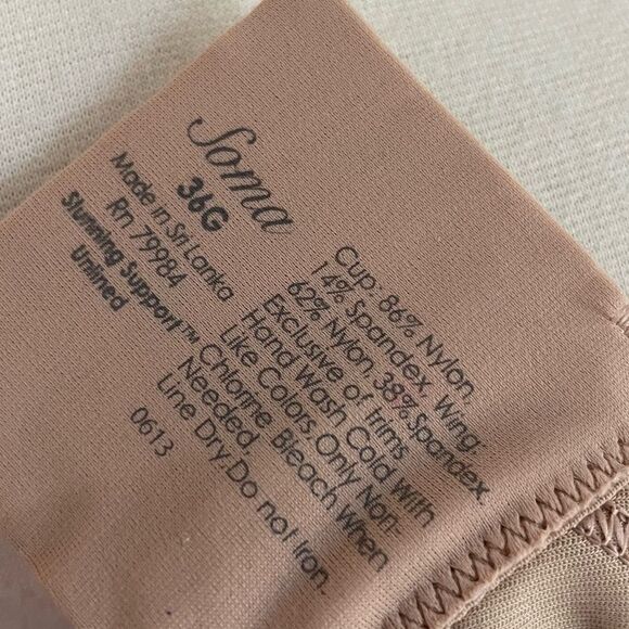 Soma Stunning Support Unlined Bra Size 36G - Picture 4 of 4